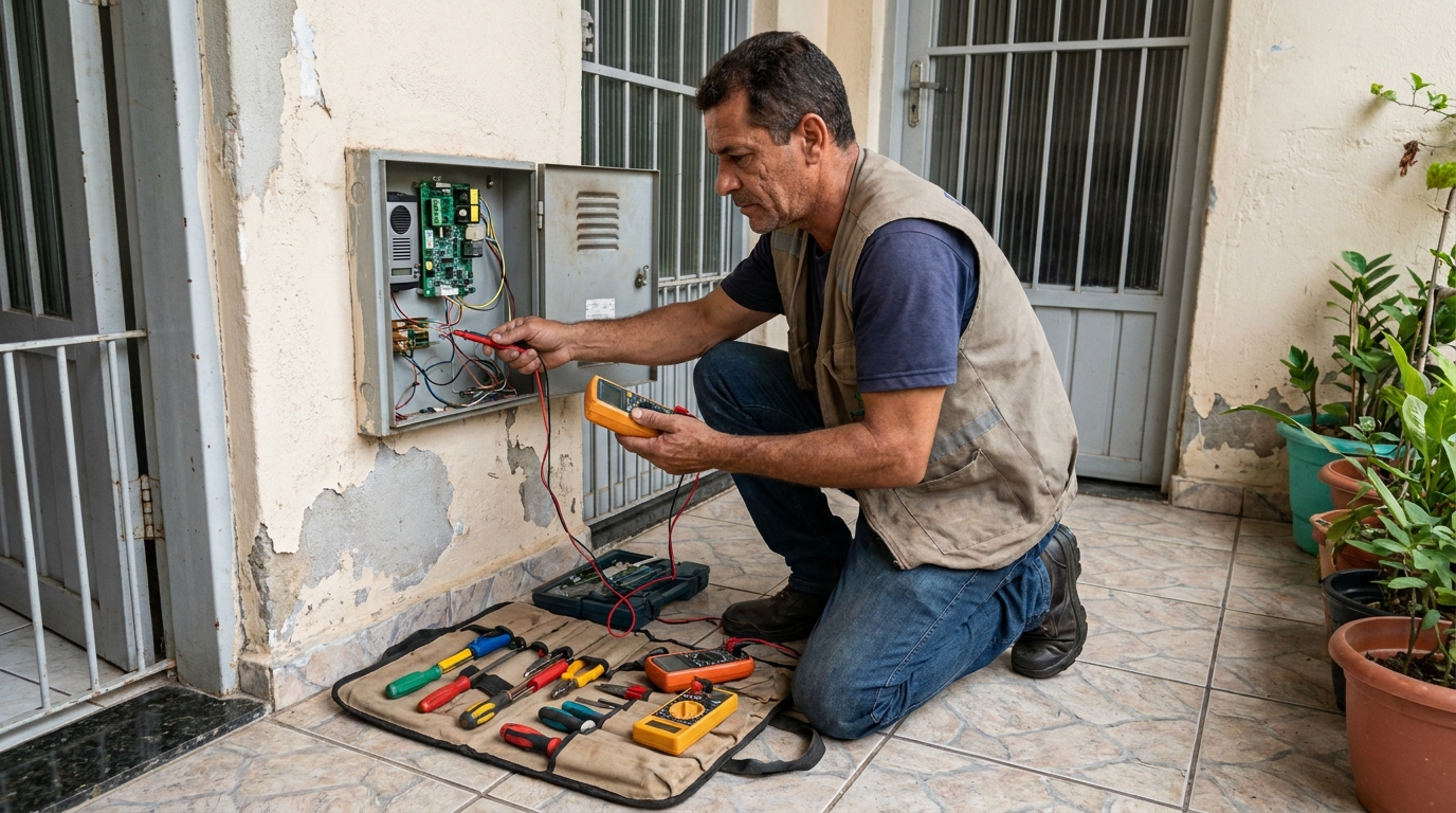 Troca de Fiação de Interfone na Vila Hélio, Mogi das Cruzes‑SP